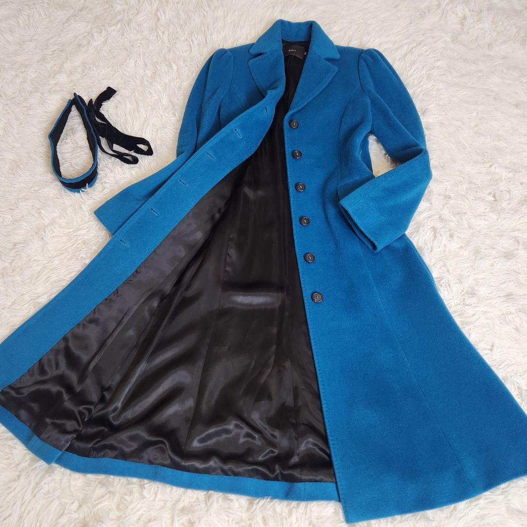 【美品】kulson カルソン イタリア製 アンゴラ混 Aライン ロングコート