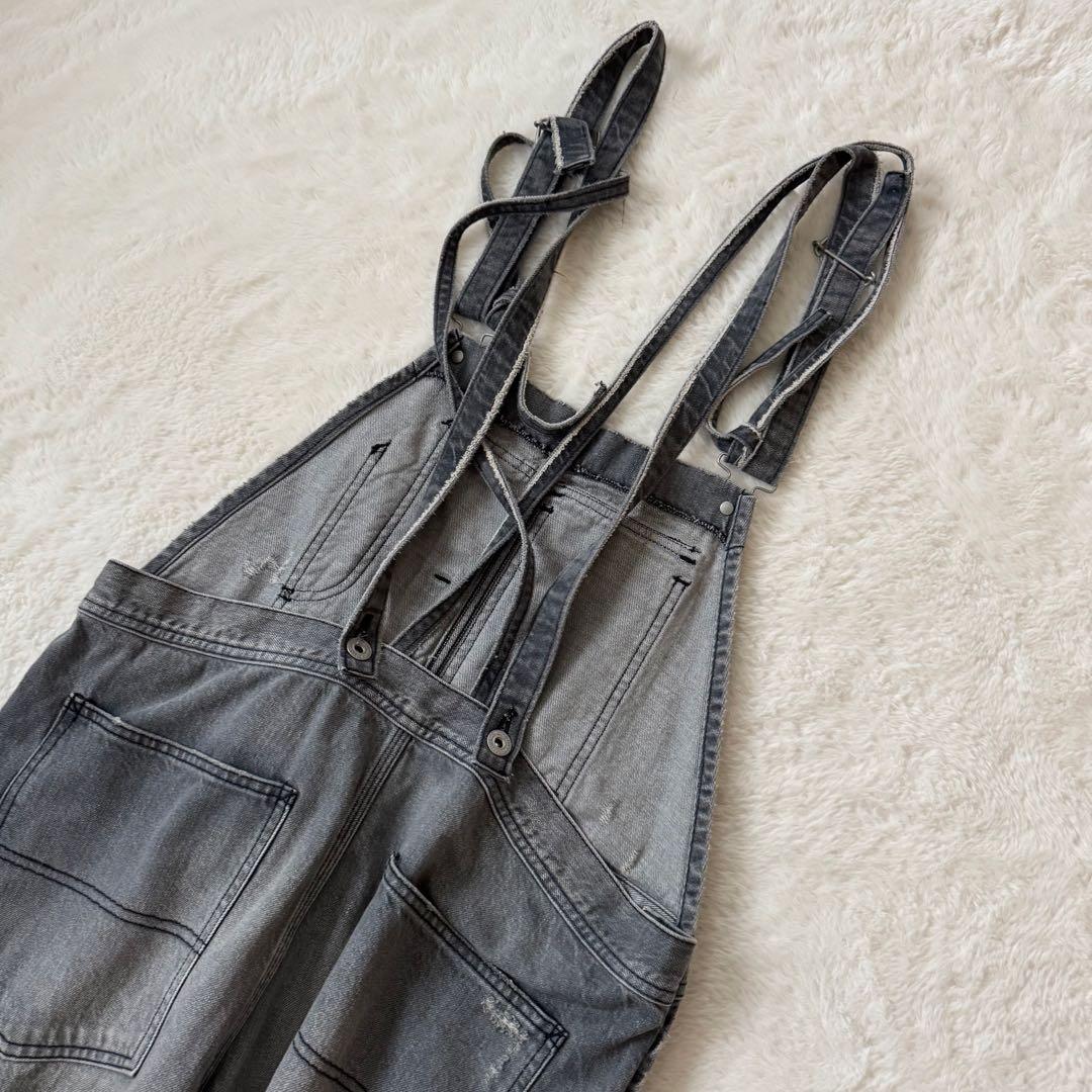 L’Appartement ダメージ加工　オーバーオール グレー　36