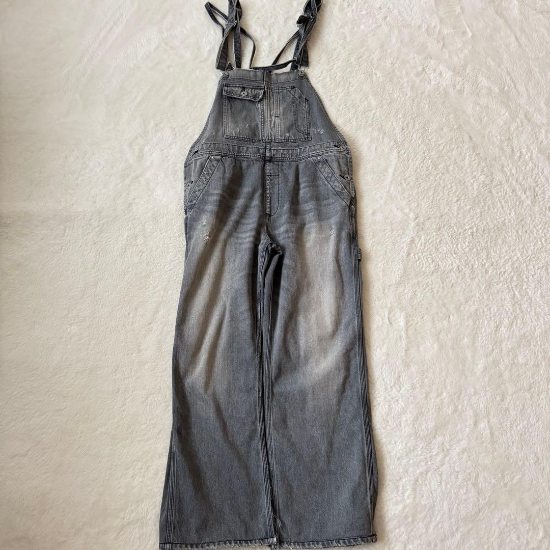 L’Appartement ダメージ加工　オーバーオール グレー　36