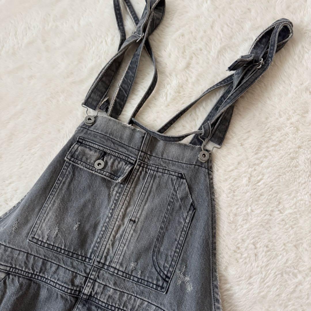 L’Appartement ダメージ加工　オーバーオール グレー　36