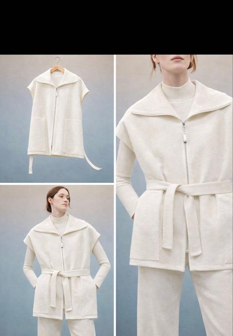 新品　HERMES コート　ポンチョ　ケープ　カシミヤ　ダブルフェイス　ジレ