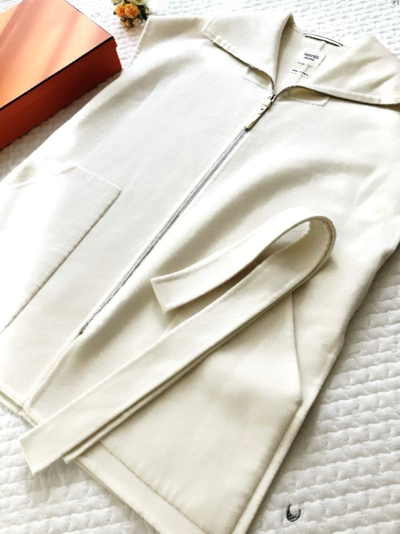 新品　HERMES コート　ポンチョ　ケープ　カシミヤ　ダブルフェイス　ジレ