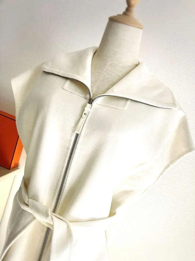 新品　HERMES コート　ポンチョ　ケープ　カシミヤ　ダブルフェイス　ジレ