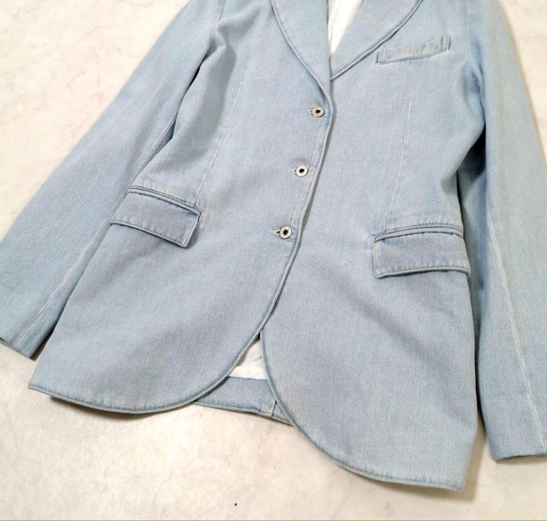 ね*ま様 美品✨ LOEWE　デニム ジャケット　ロゴボタン　美シルエット　38