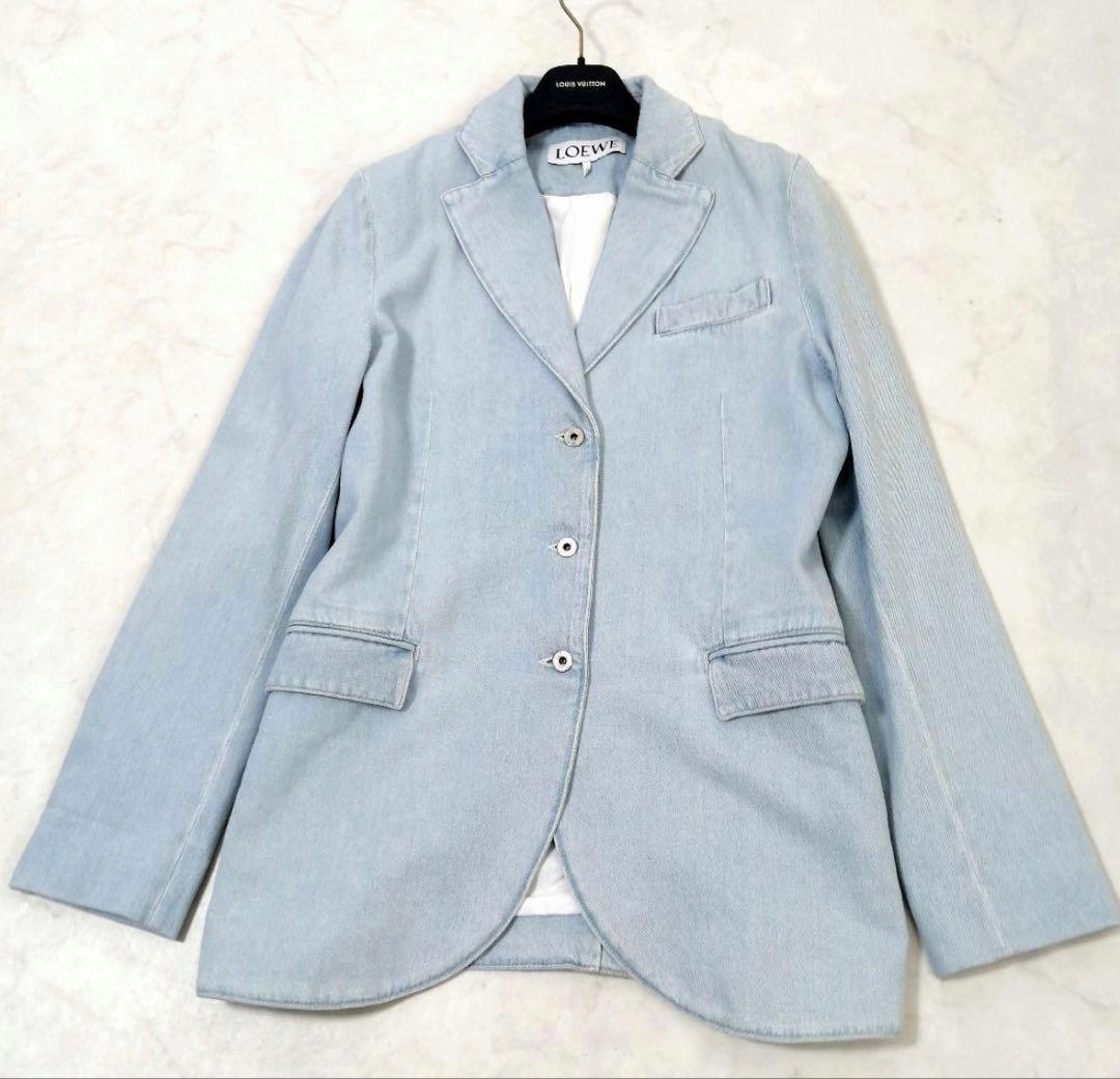 ね*ま様 美品✨ LOEWE　デニム ジャケット　ロゴボタン　美シルエット　38