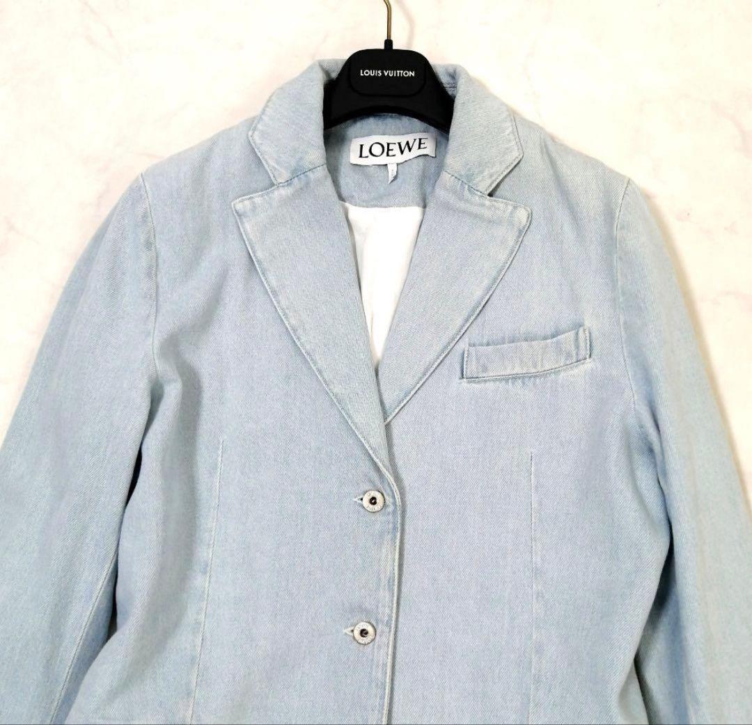 ね*ま様 美品✨ LOEWE　デニム ジャケット　ロゴボタン　美シルエット　38
