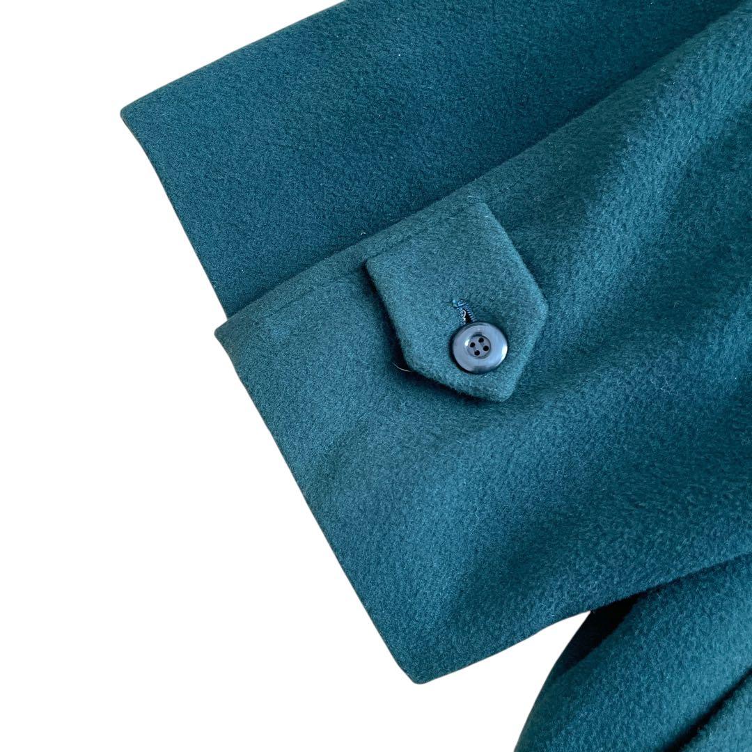 レアカラー 90s Burberry カシミヤ混 ハーフコート ダブル 裏地総柄