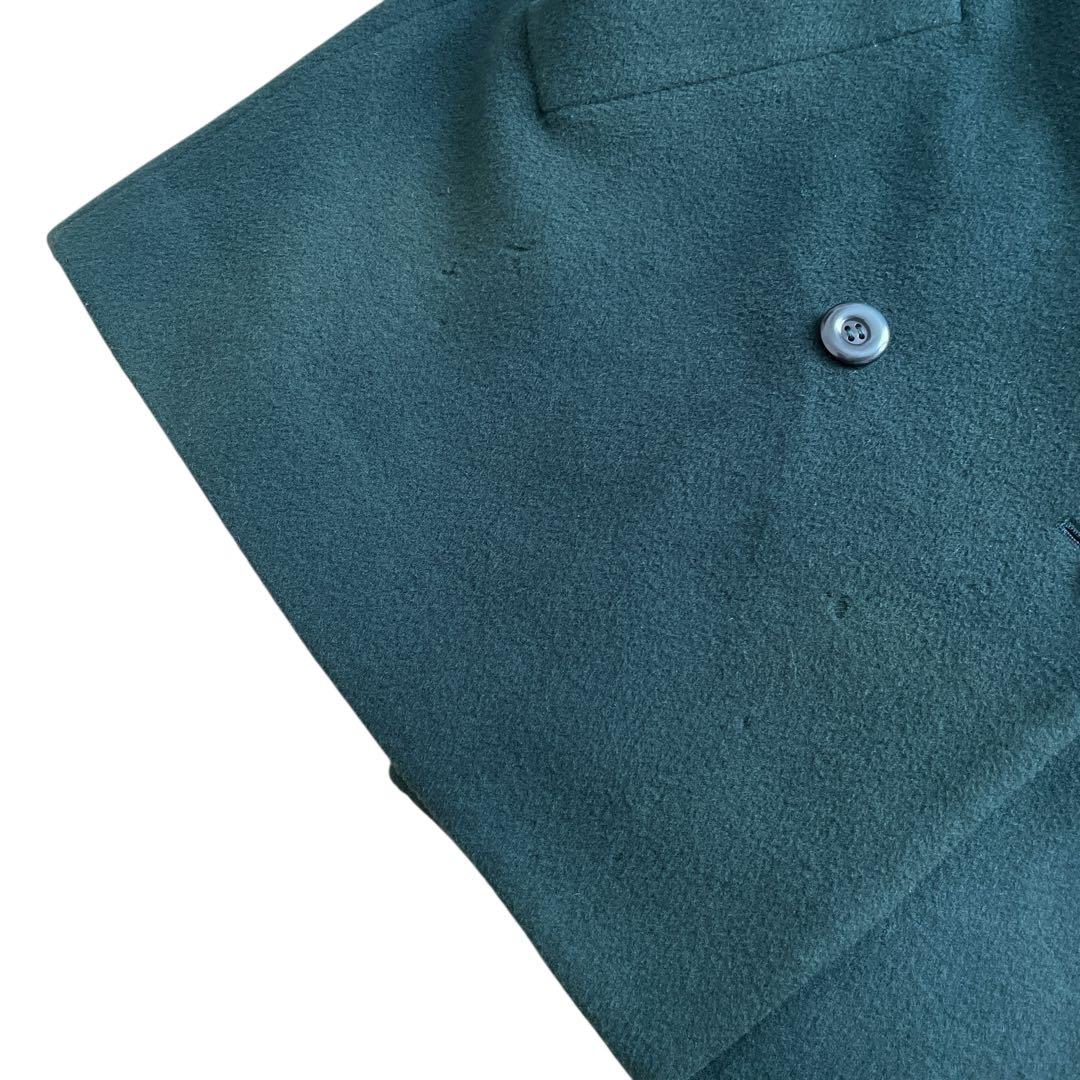 レアカラー 90s Burberry カシミヤ混 ハーフコート ダブル 裏地総柄