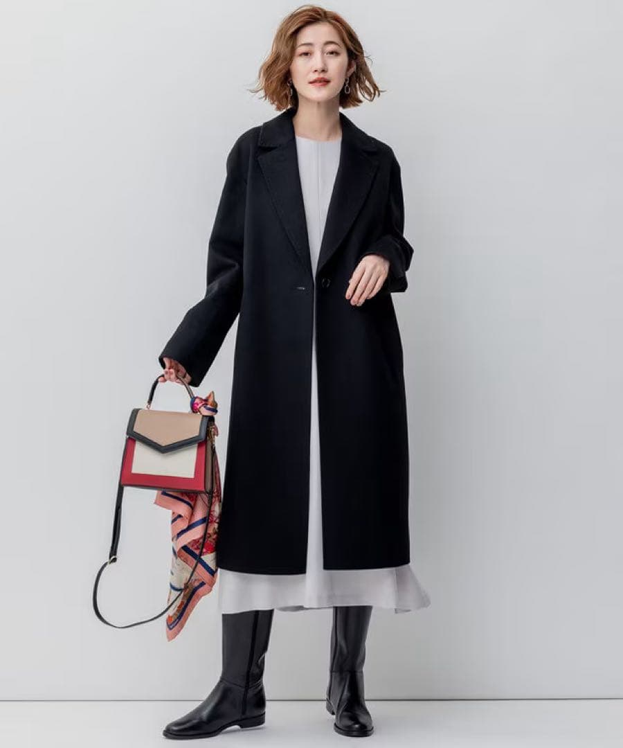 【滝沢眞規子さん着用】23区 ウールカシミヤビーバー チェスター コート 44