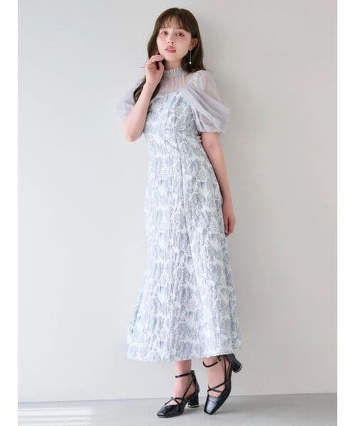 dazzlin シアーベールジャガードワンピース