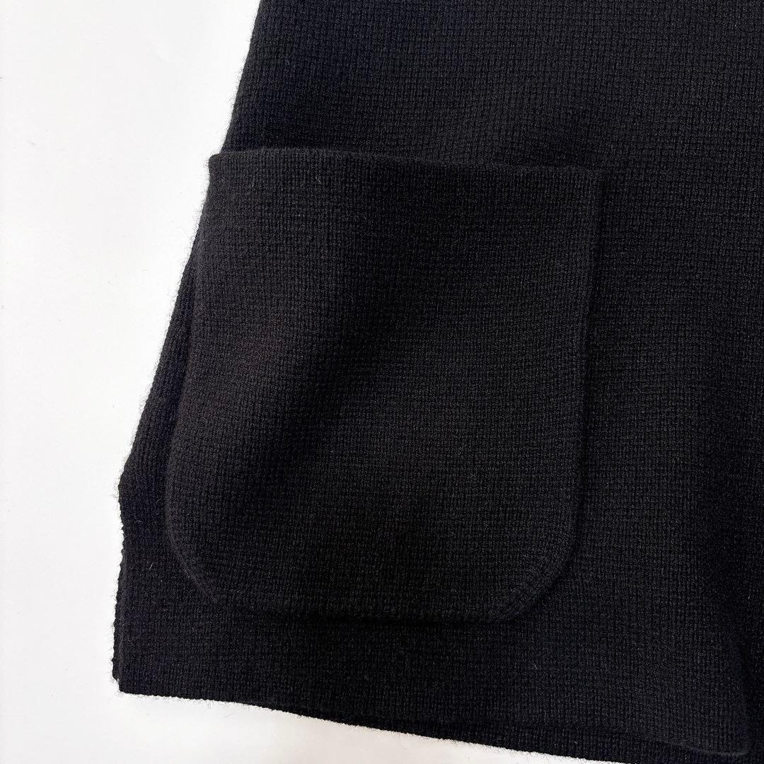 美品⁑ドゥロワー　ウールカシミヤ ミラノ編みVネックニットジレ　ベスト　ブラック