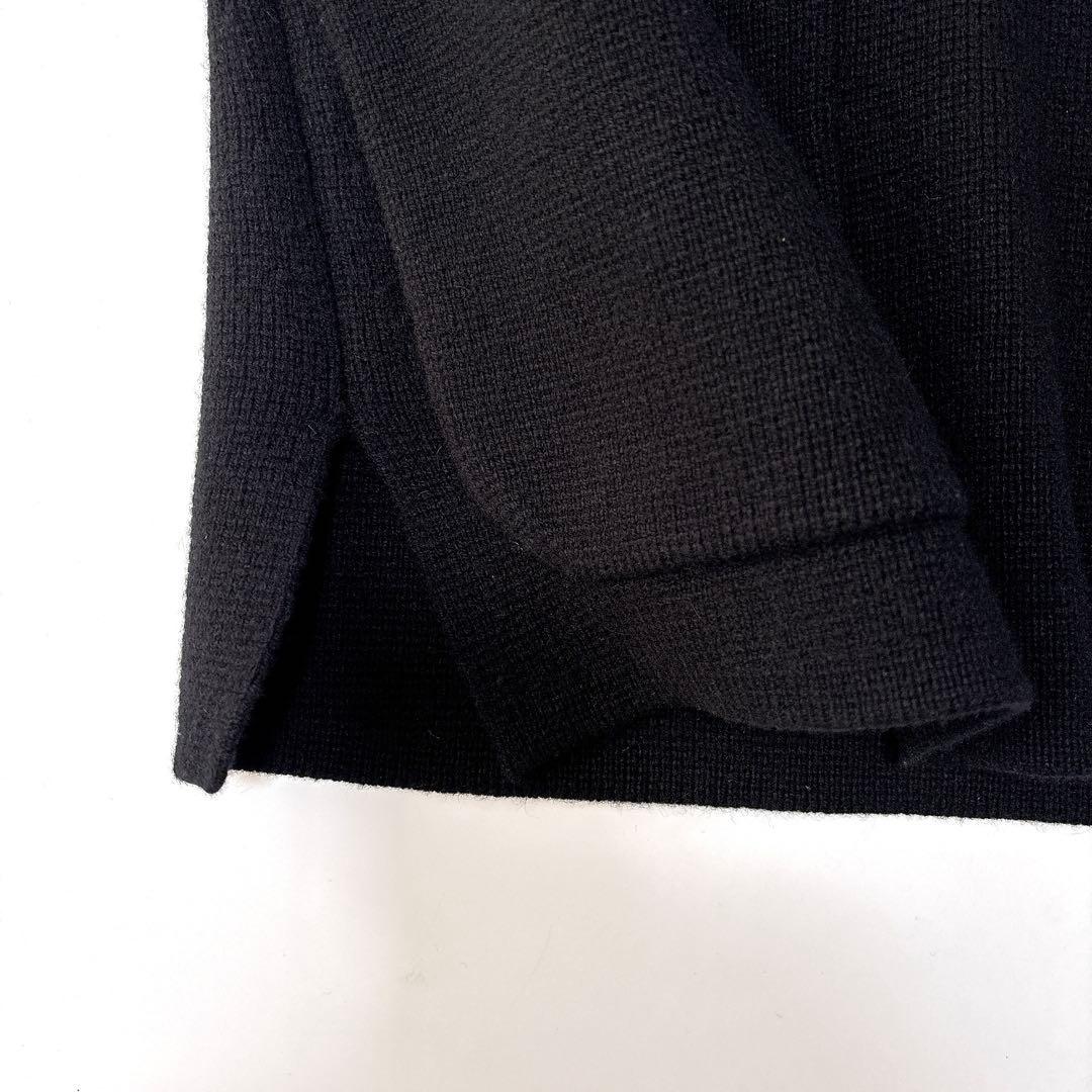 美品⁑ドゥロワー　ウールカシミヤ ミラノ編みVネックニットジレ　ベスト　ブラック