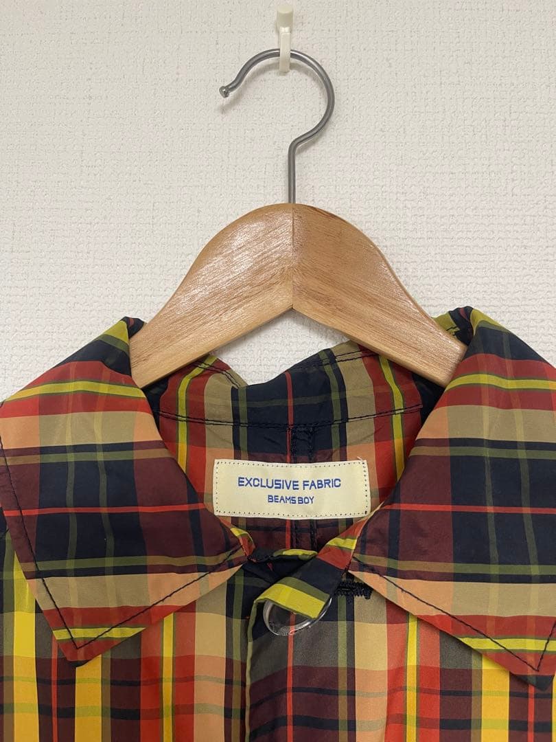 《BEAMS BOY》ボーイ　チェックメモリーコート ロングコート