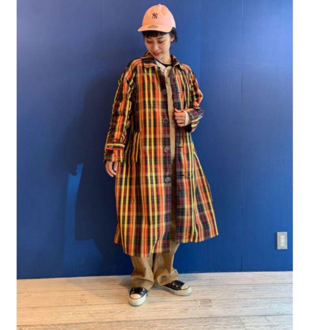 《BEAMS BOY》ボーイ　チェックメモリーコート ロングコート