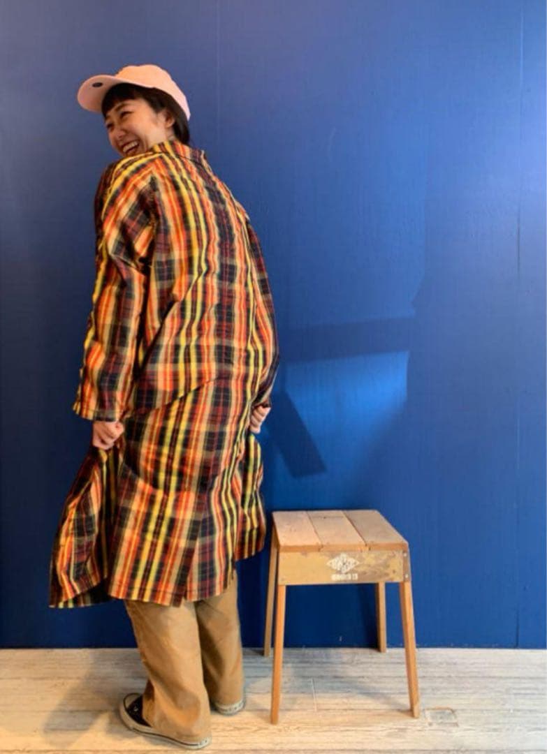 《BEAMS BOY》ボーイ　チェックメモリーコート ロングコート