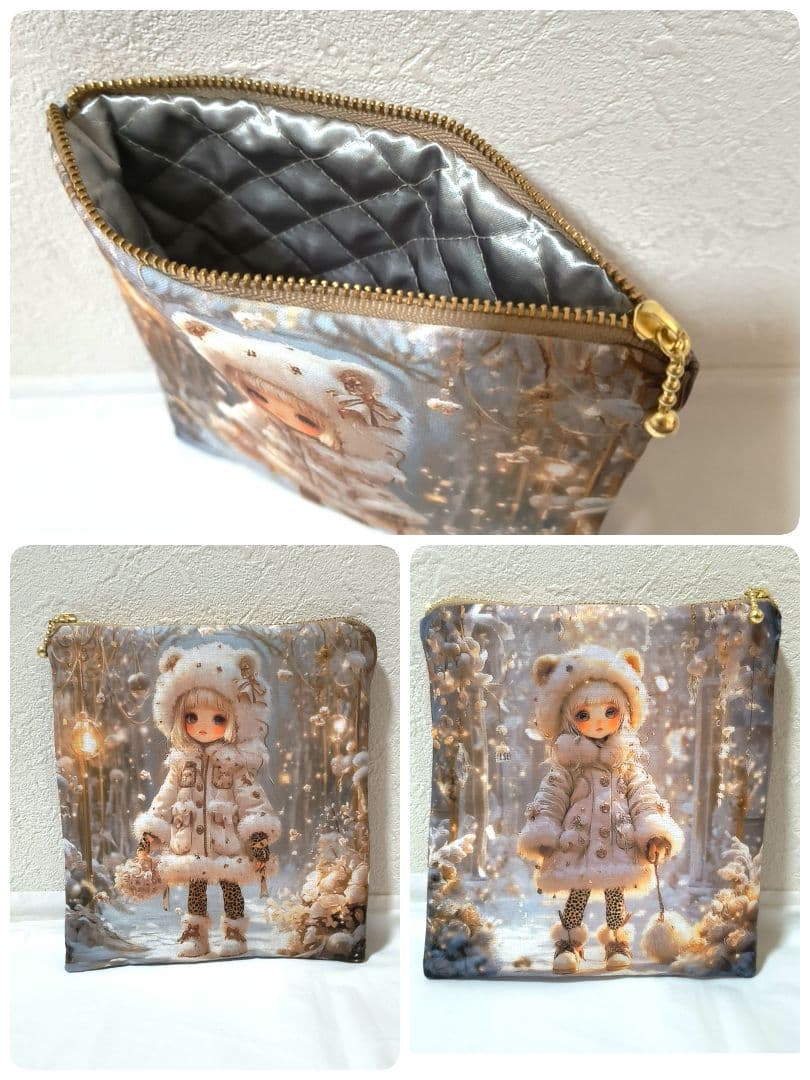 Yourelia様】ハンドメイドオーダー★犬猫女の子★ハンカチ&ポーチ&巾着8点