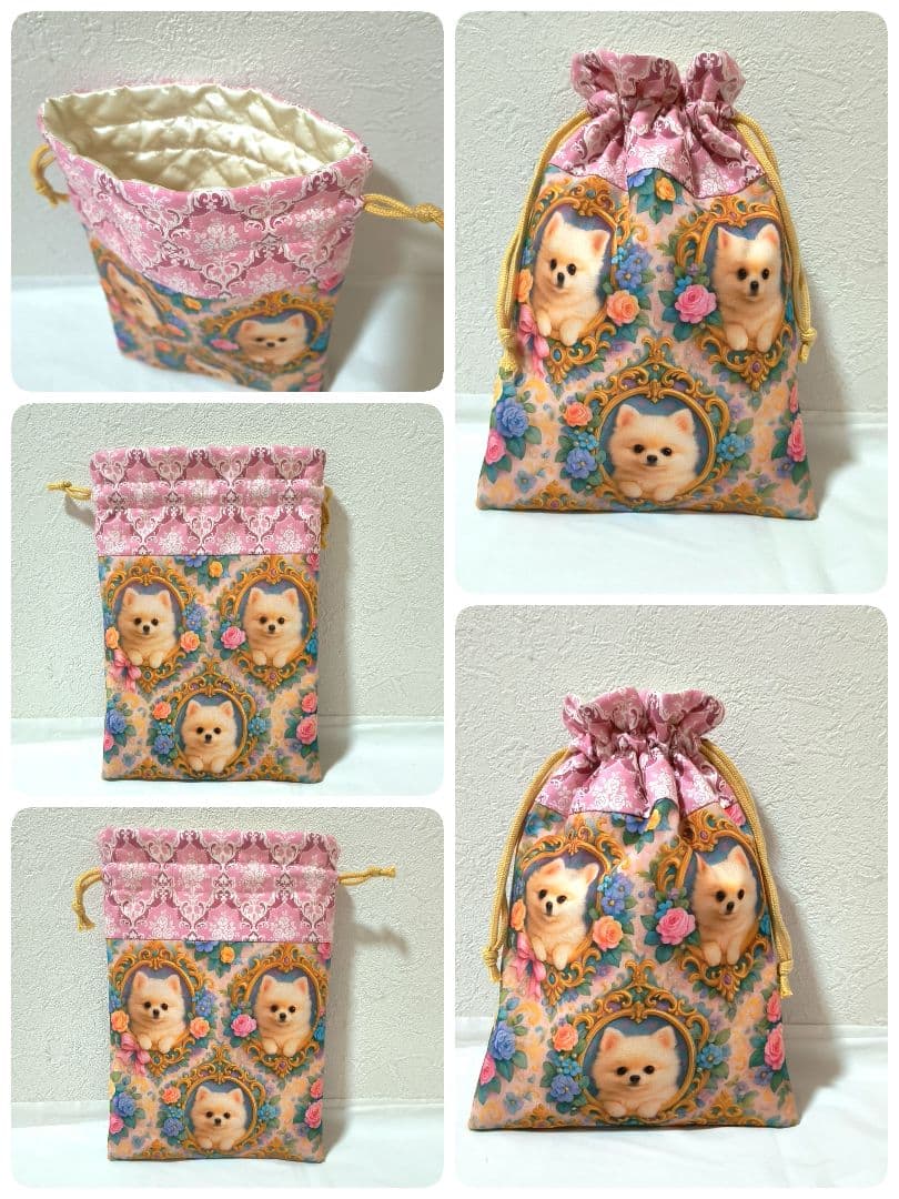 Yourelia様】ハンドメイドオーダー★犬猫女の子★ハンカチ&ポーチ&巾着8点