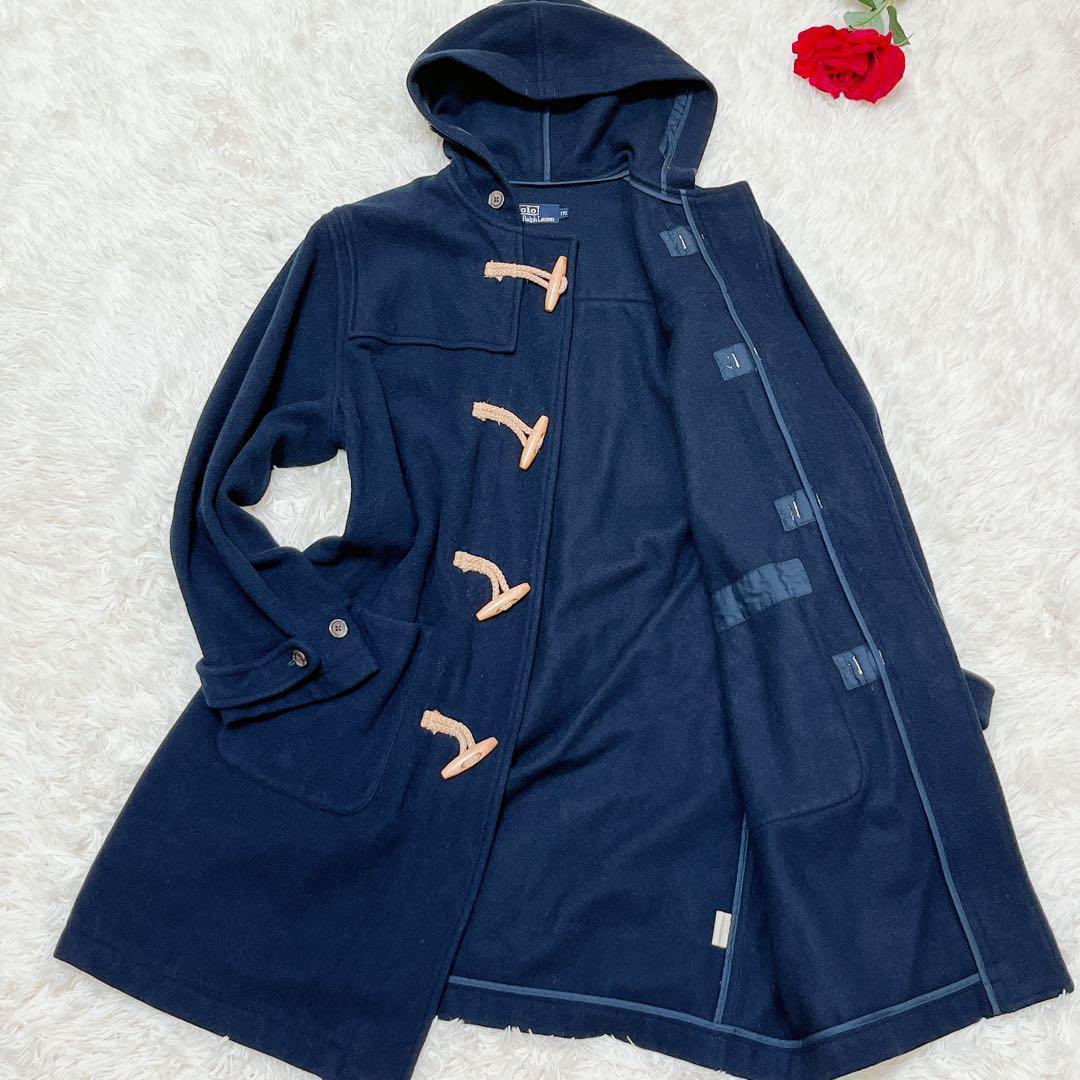 極美品✨　ポロラルフローレン　ダッフルコート　フード　ネイビー　ロング