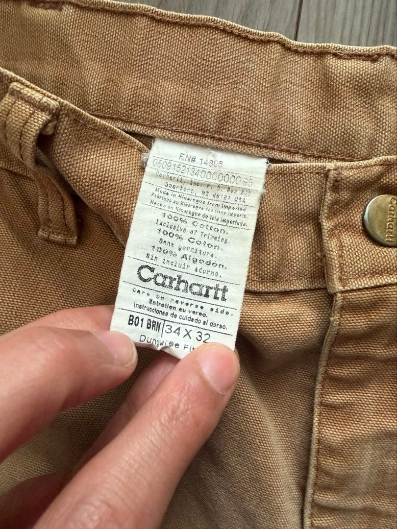 カーハート　ダブルニー　ベージュ　34×32