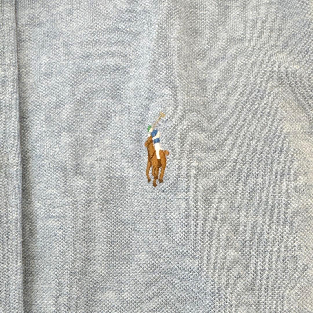 美品✨ラルフローレン シャツワンピース ロング 鹿の子 ベルト ポニー 水色 M