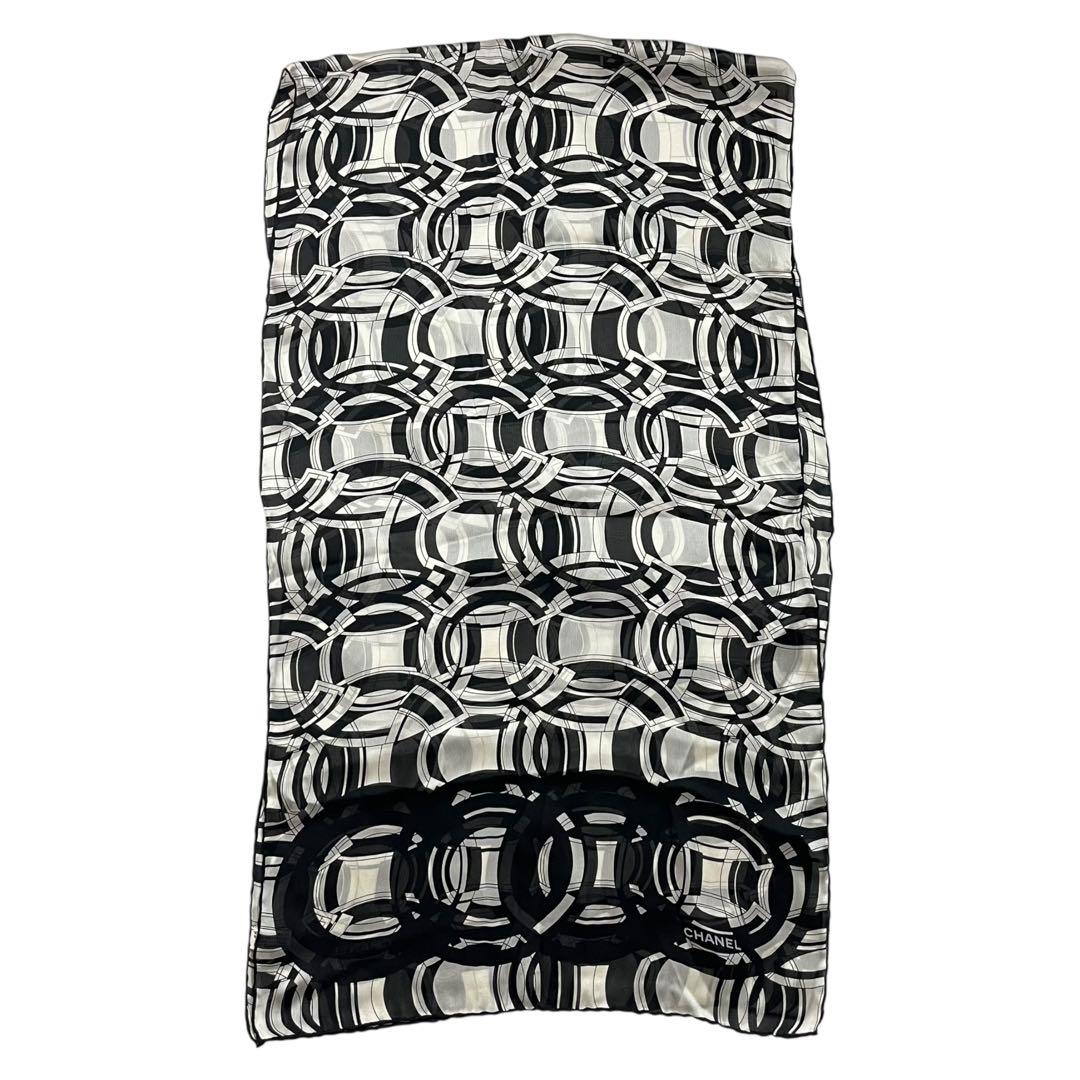 美品⭐︎CHANEL COCO LOGO SILK スカーフ ストール ショール