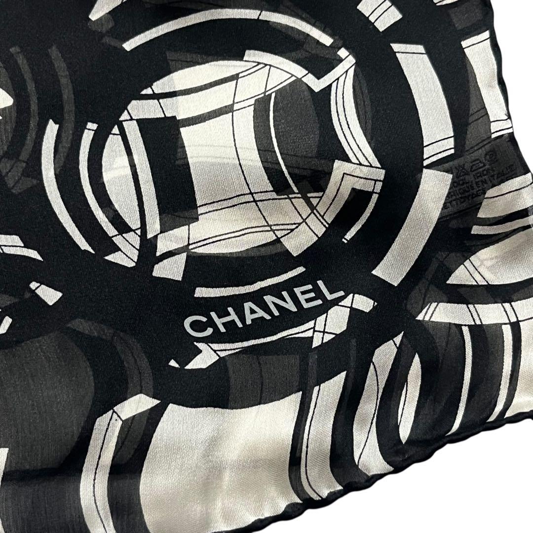 美品⭐︎CHANEL COCO LOGO SILK スカーフ ストール ショール