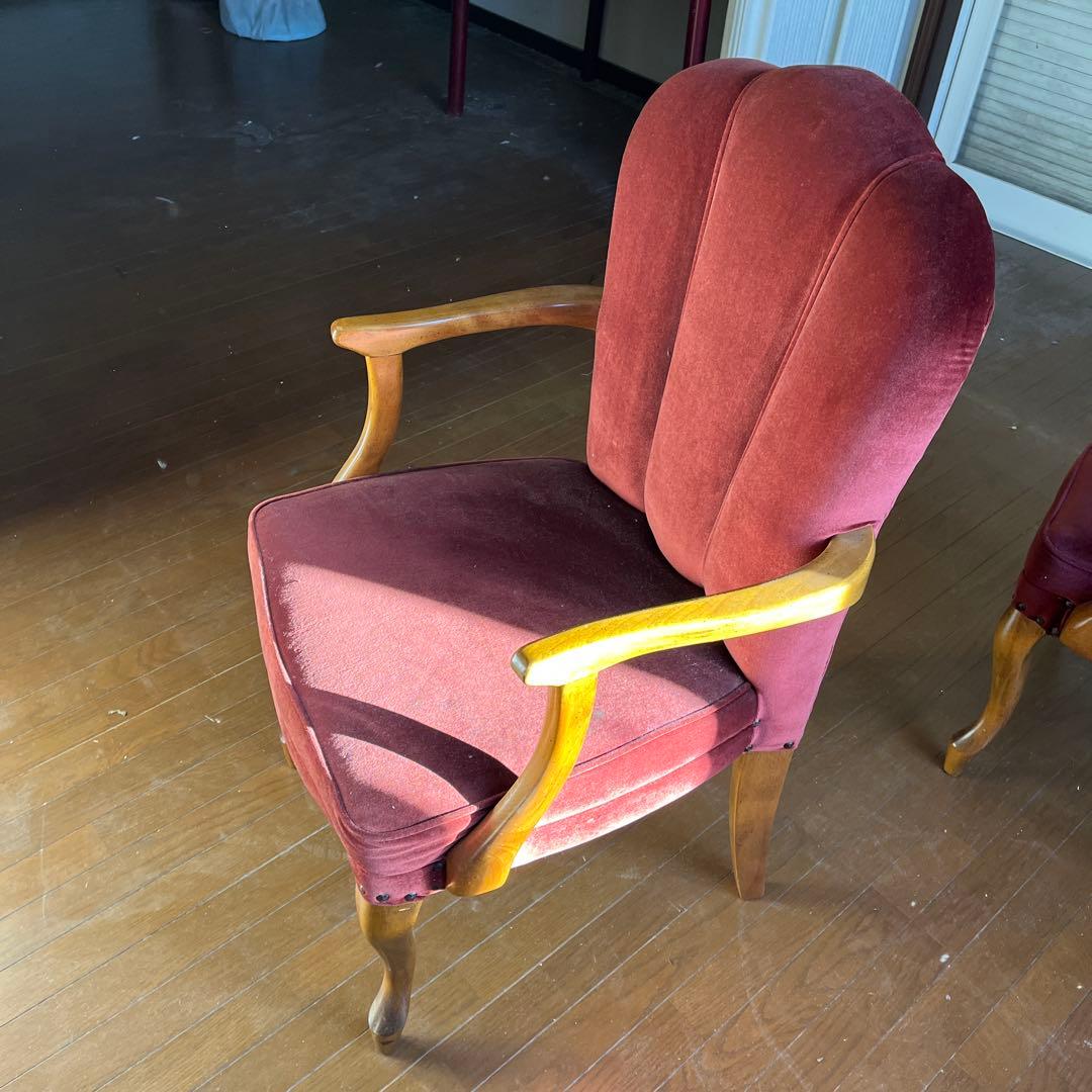 ベルベットアンティークチェア　猫脚　椅子