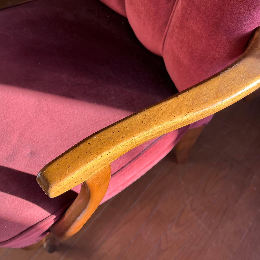 ベルベットアンティークチェア　猫脚　椅子