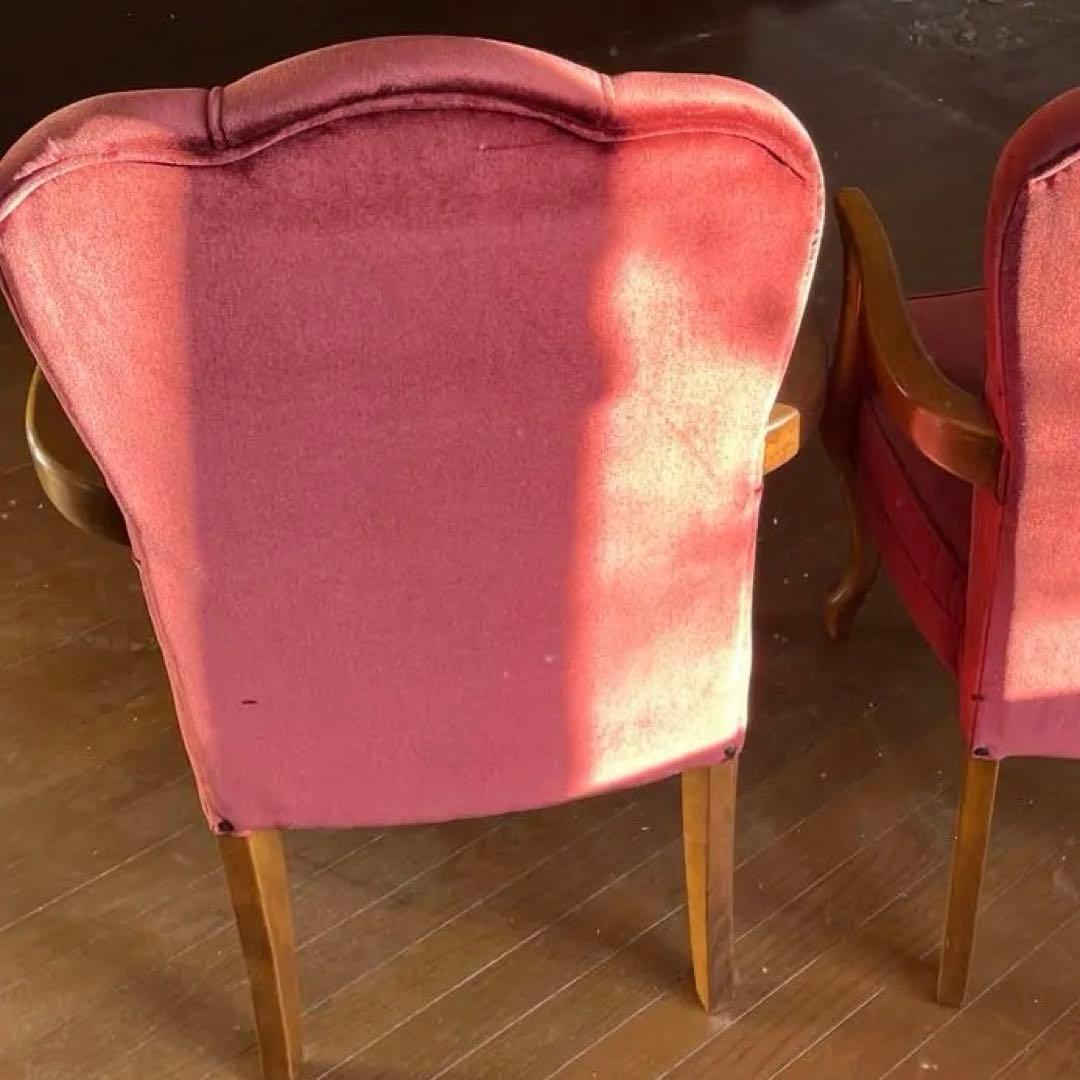 ベルベットアンティークチェア　猫脚　椅子