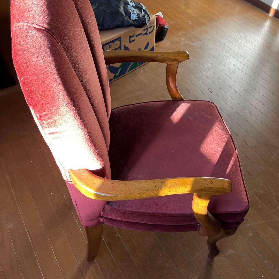 ベルベットアンティークチェア　猫脚　椅子