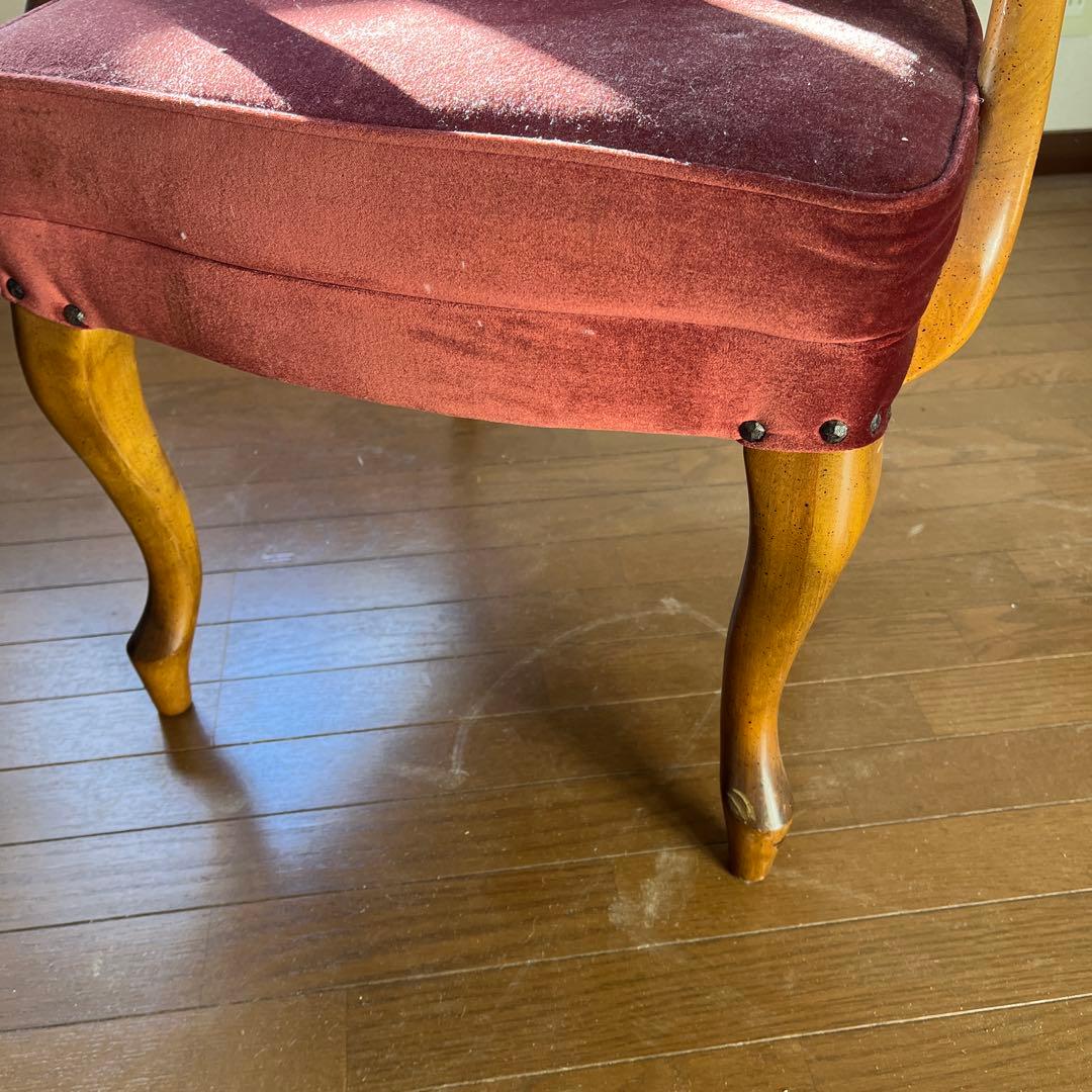 ベルベットアンティークチェア　猫脚　椅子