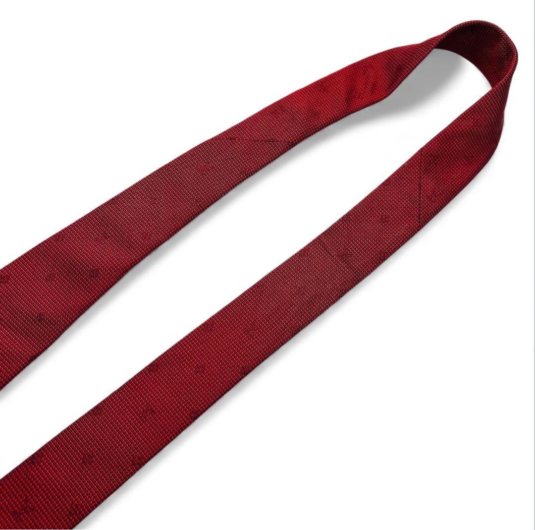 【美品】ルイヴィトン ネクタイ 赤 シルク モノグラム 高級 上質 上品