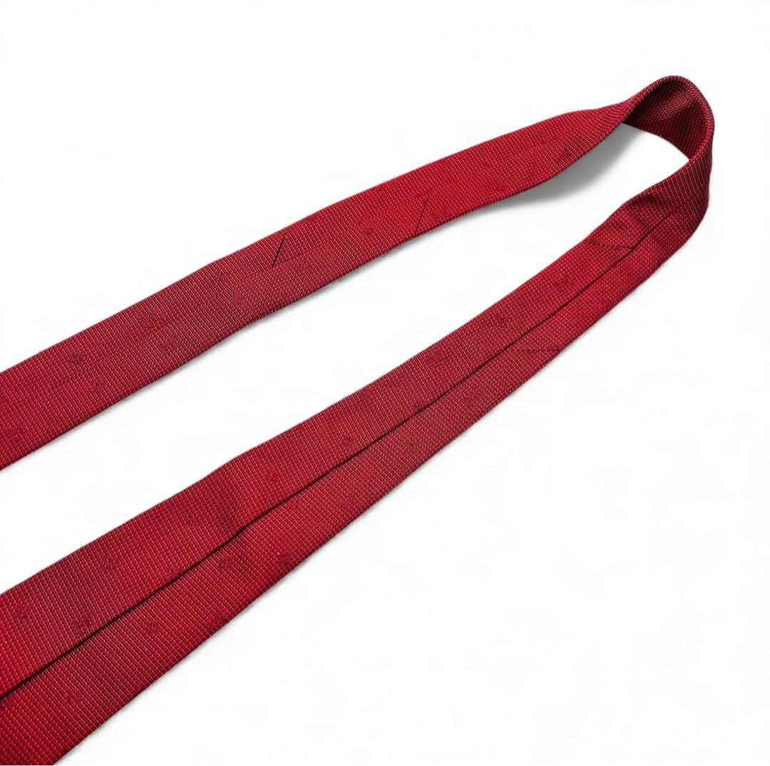 【美品】ルイヴィトン ネクタイ 赤 シルク モノグラム 高級 上質 上品