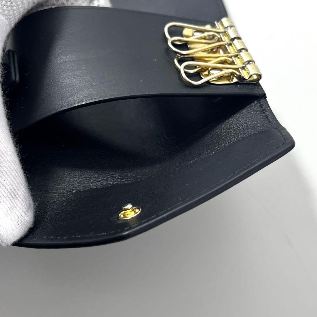 ボナベンチュラ　4連　キーケース　ゴールド金具　キーリング　シボ革