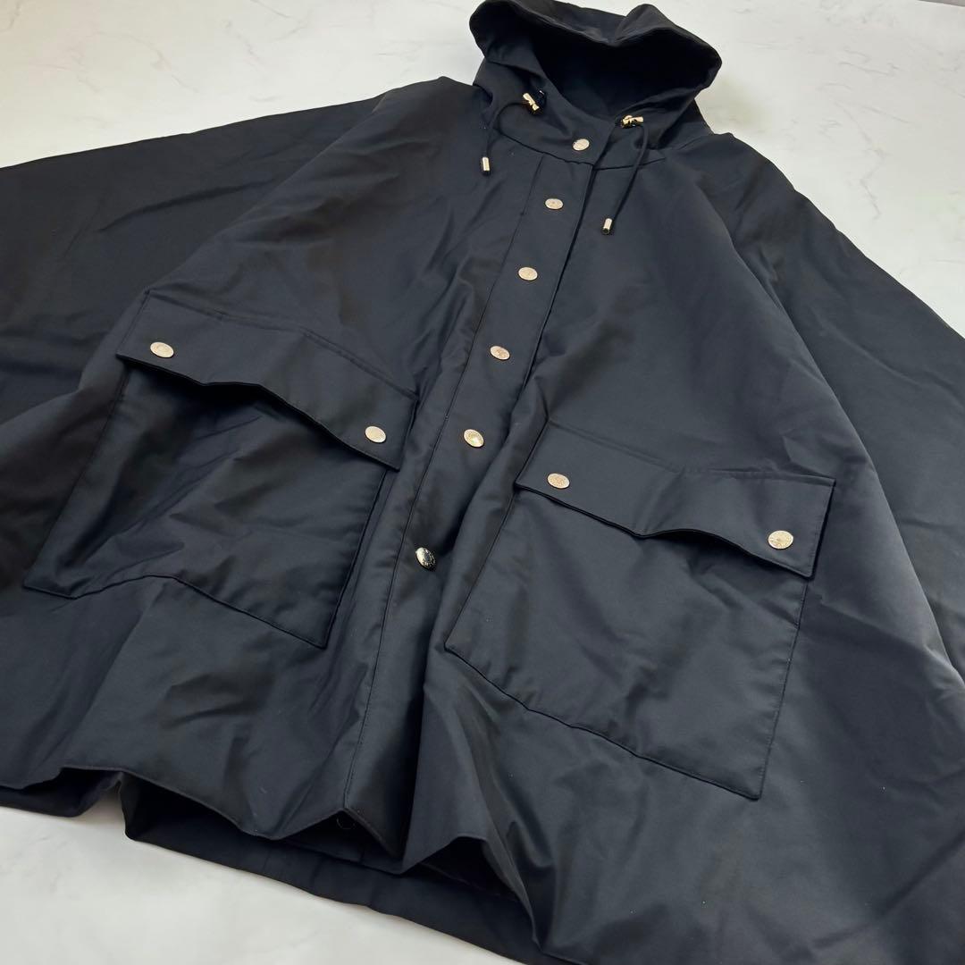 【レア！近年モデル】英国製 マッキントッシュ フーデットダウンポンチョ 金ボタン