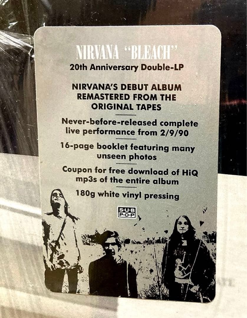 レア NIRVANA BLEACH 20周年記念盤 初回盤 ホワイトヴァイナル