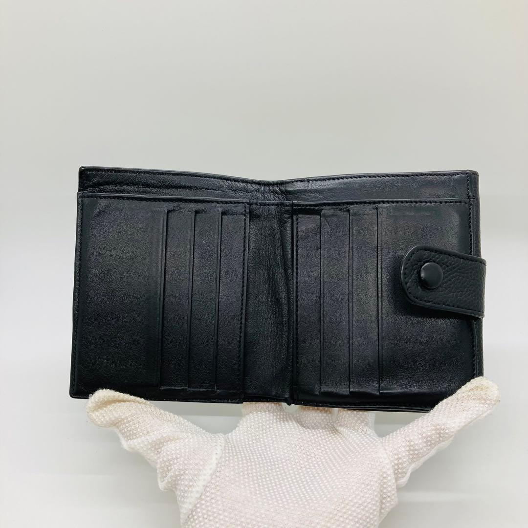 CHANEL シャネル 二つ折り財布 黒 レザー キャビアスキン A466