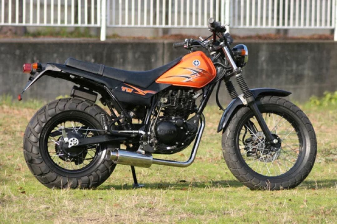 専用HMS ヤマハTW200 100φ砲弾マフラー SUS Type2