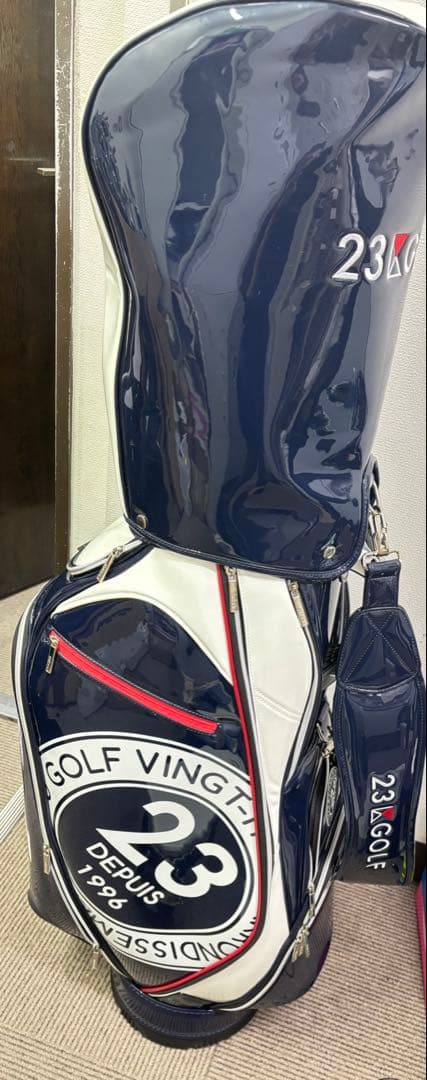 23区GOLF キャディバッグ ネイビー/ホワイト