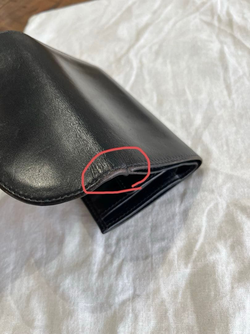 Whitehouse Cox ブラック三つ折り財布　ブライドルレザー(箱無し)