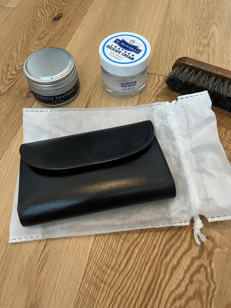 Whitehouse Cox ブラック三つ折り財布　ブライドルレザー(箱無し)