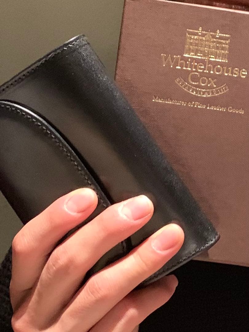 Whitehouse Cox ブラック三つ折り財布　ブライドルレザー(箱無し)