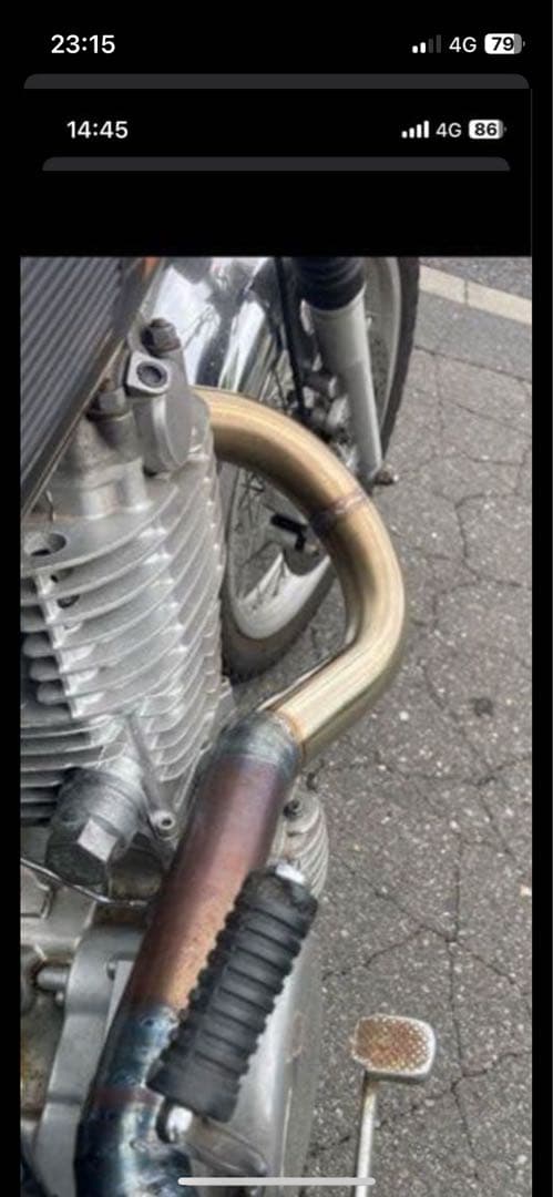 sr400 アップマフラーワンオフ　チョッパー　vmx モトクロス