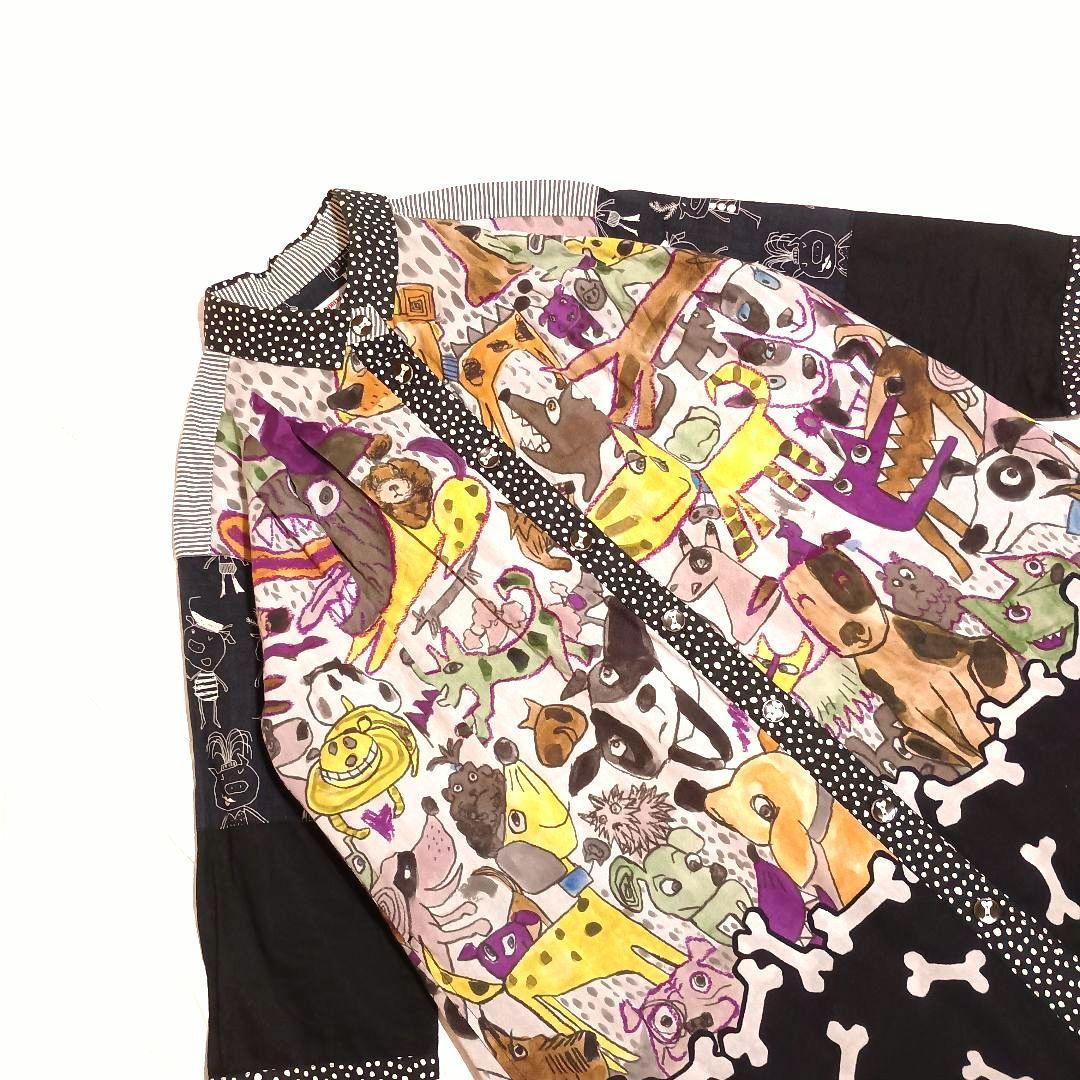 90s オレボレブラ アルベロベロ 動物 犬 デザイン 袖ぶたさん チュニック