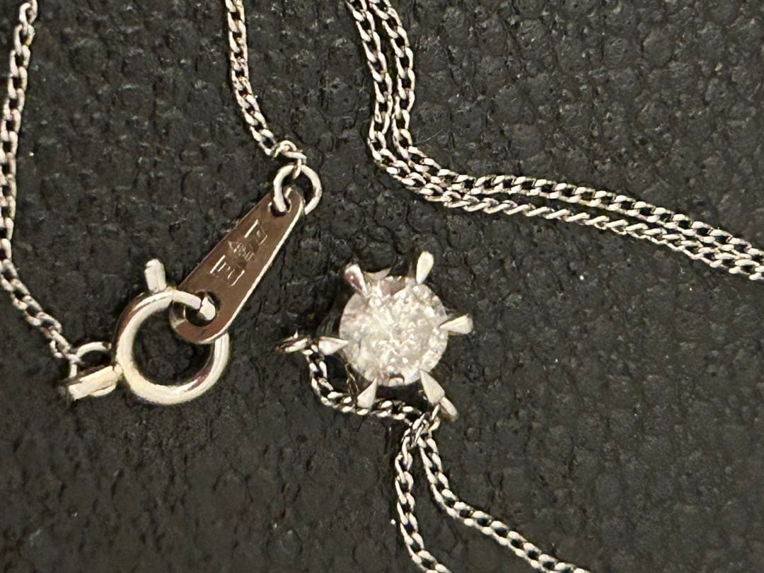 一粒ダイヤネックレス　造幣局刻印プラチナ850チェーン　0.3カラットダイヤ