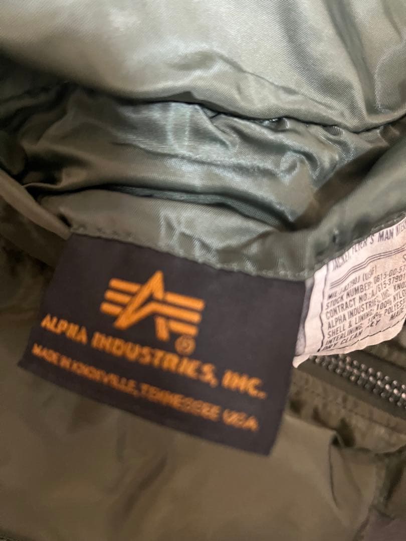 ALPHA MA-1フライトジャケット サイズS オリーブ 80s USA製