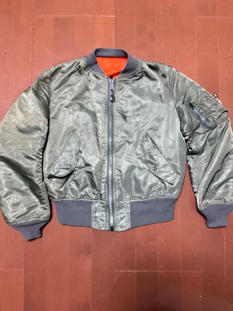 ALPHA MA-1フライトジャケット サイズS オリーブ 80s USA製