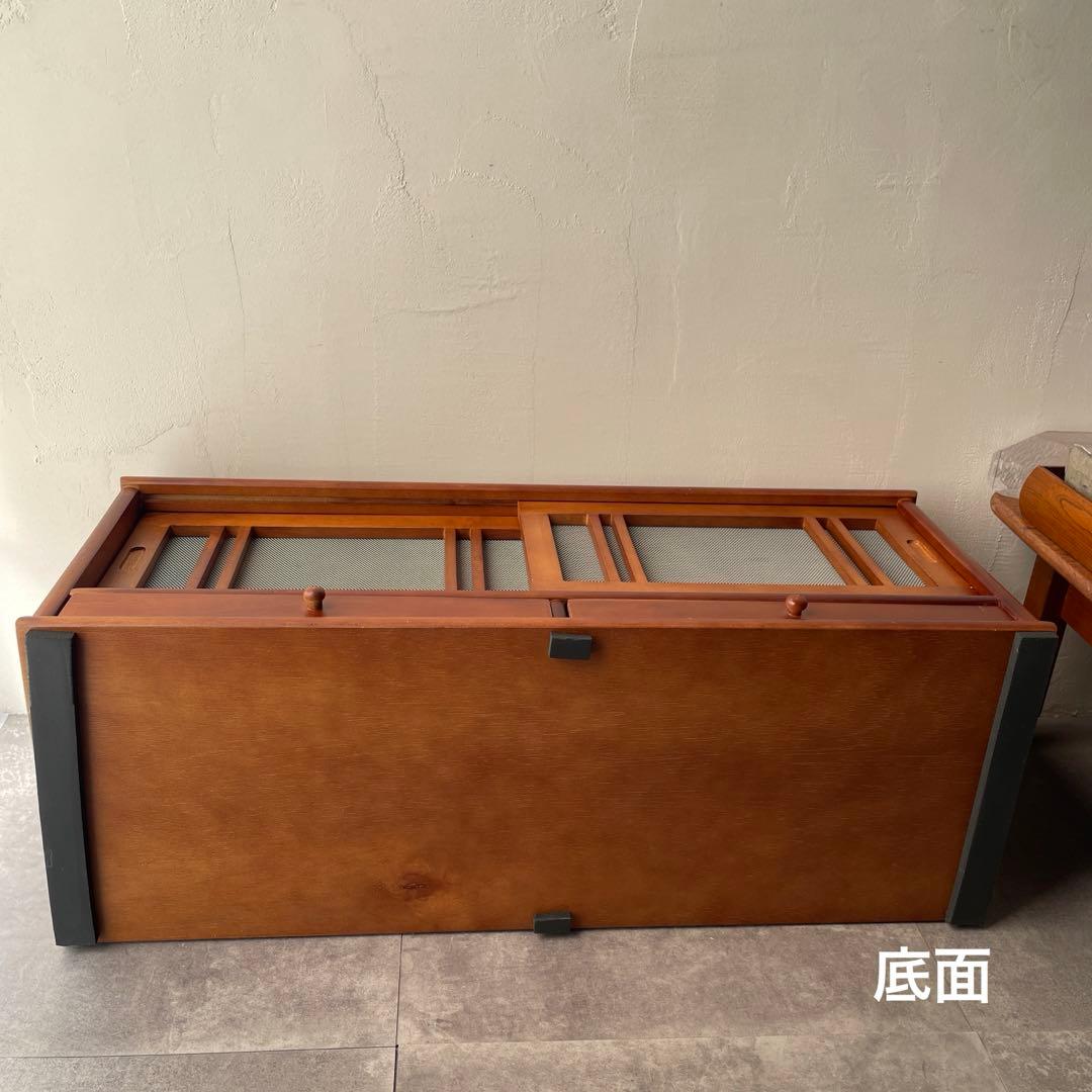 網戸つき　戸棚　蝿帳（はいちょう）　食器棚　キッチンファニチャー　木製　レトロ