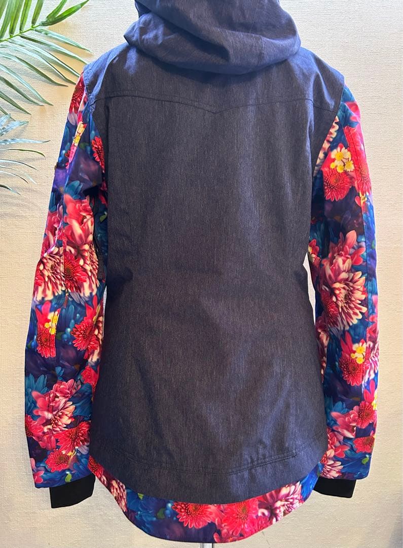 極美品ROXYロキシー蜷川実花コラボ限定デニム花柄Sフラワー紺ピンクネイビー