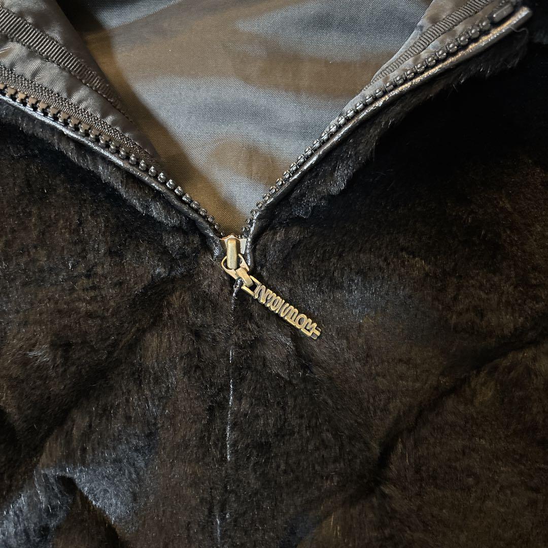 美品＊23区スポーツ　リアルファー　ベスト　ラビット100% ブラック　フード